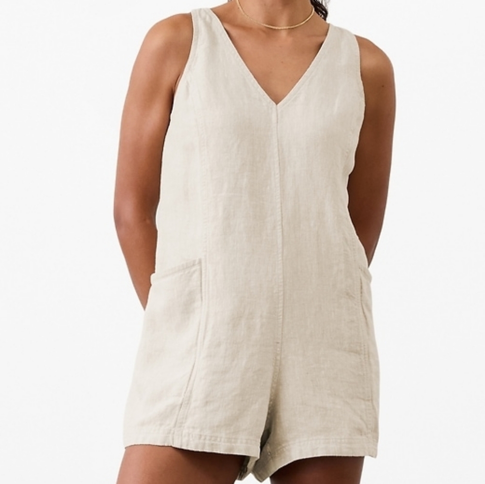 🆕️ Athleta Retreat Linen Romper (NWT)